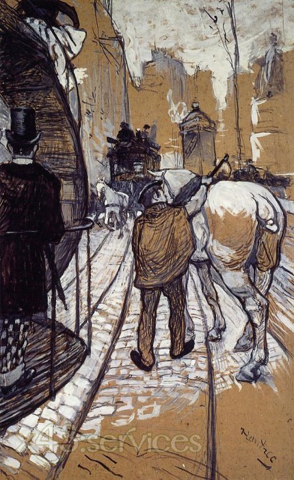 Henri de Toulouse-Lautrec - Arbeiter fuer das Busunternehmen - Workers for the Bus Company